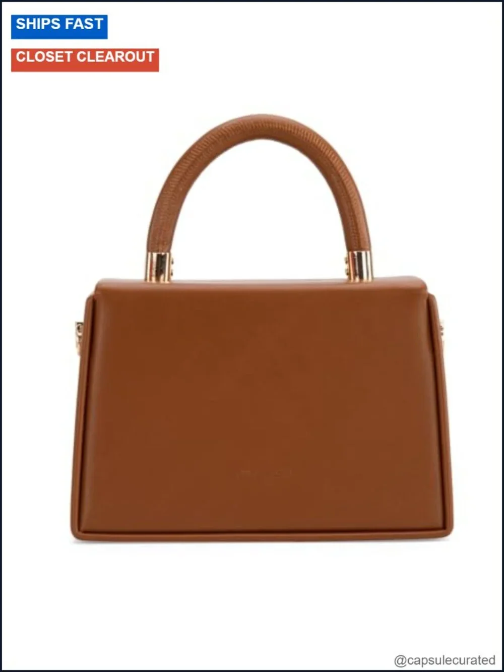 Vegan Leather Top Handle Bag Mini Square Crossbody Purse Detachable Strap